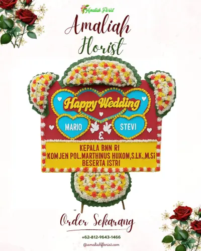 Karangan Papan Bunga Pernikahan di Cibarengkok